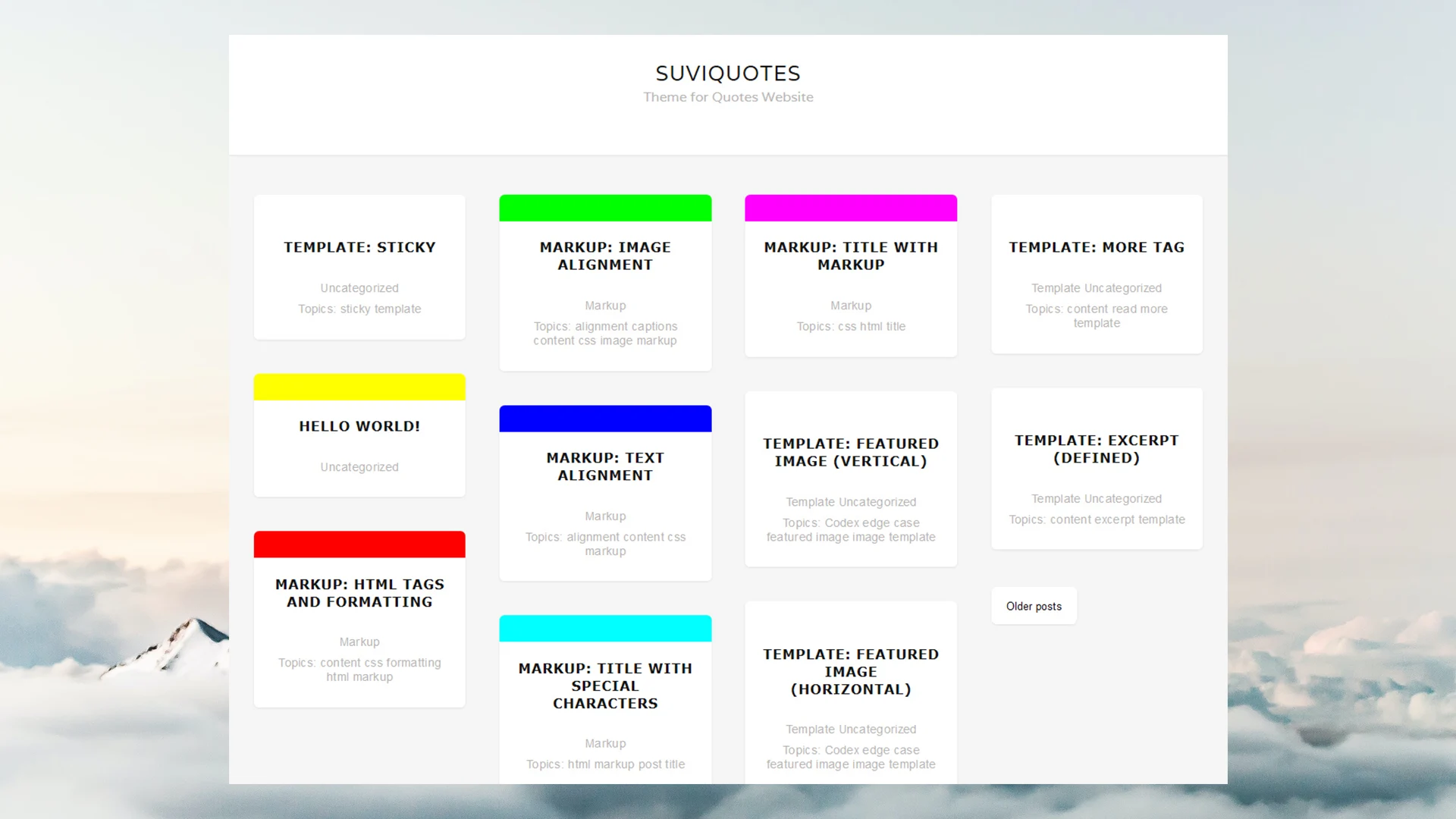 SuviQuotes WordPress theme demo for Quotes