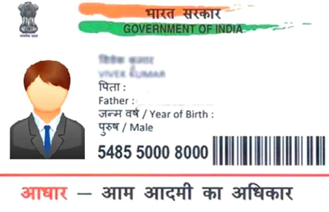 Dummy Aadhaar card